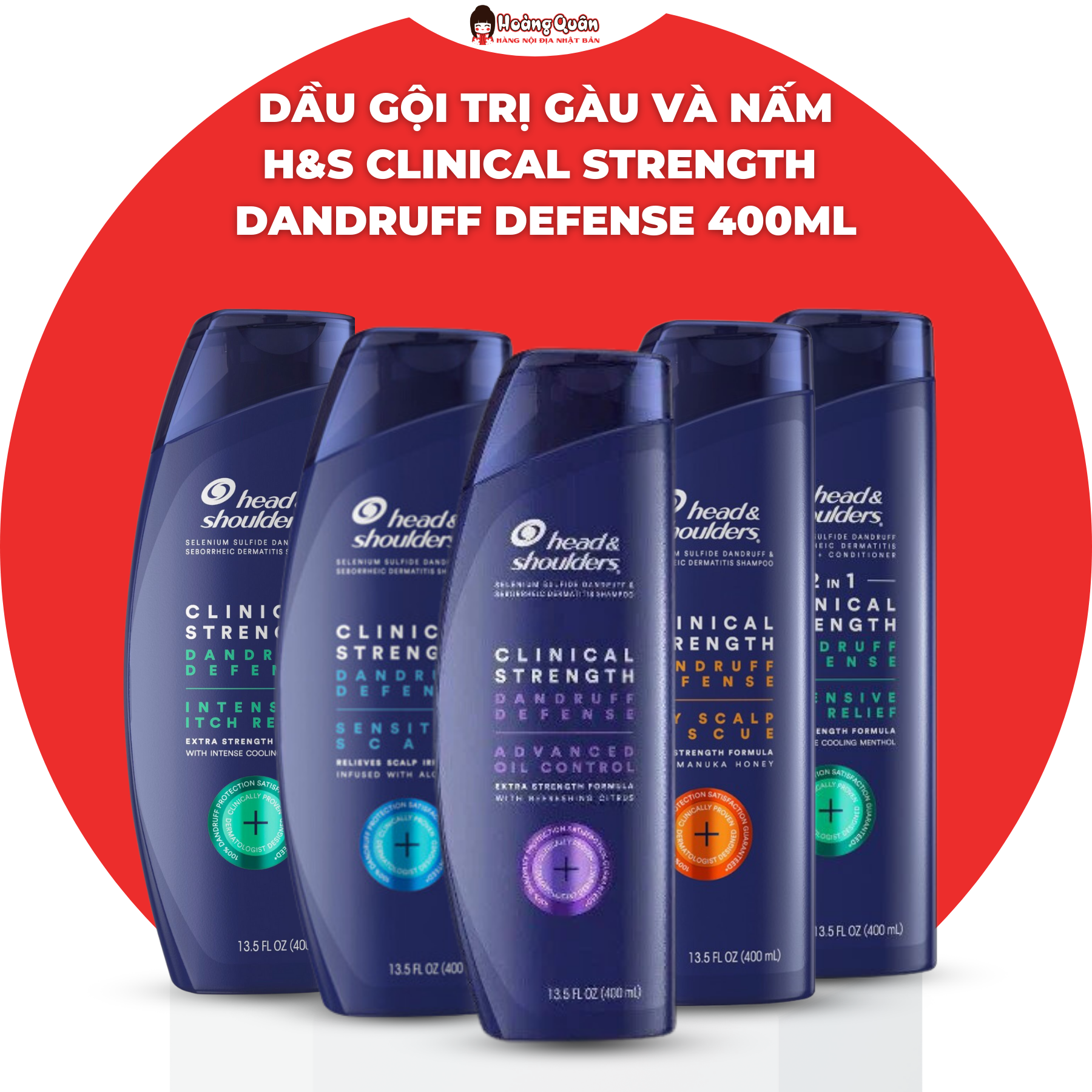 Dầu gội trị gàu và nấm head & shoulder clinical strength 400ml