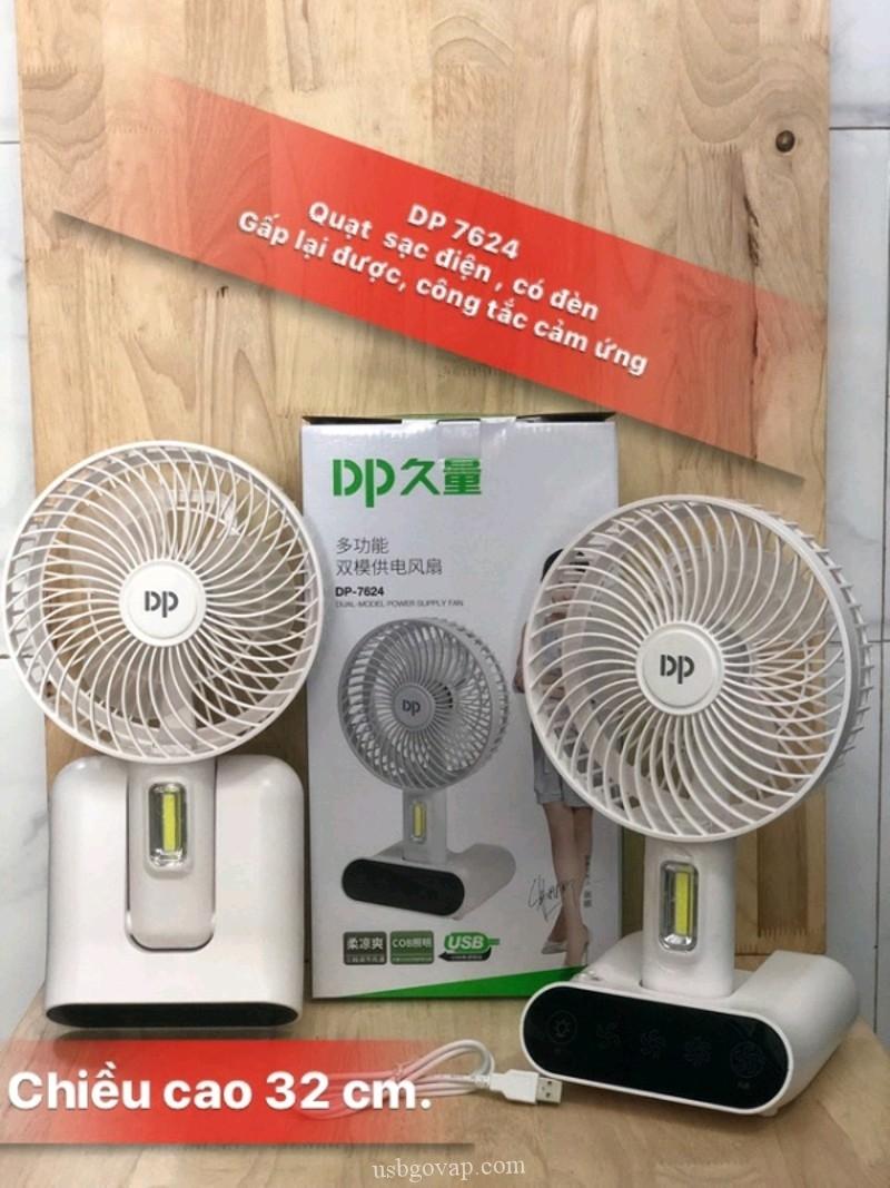 Quạt sạc điện có led cảm ứng 3 chế độ mát dp-7624
