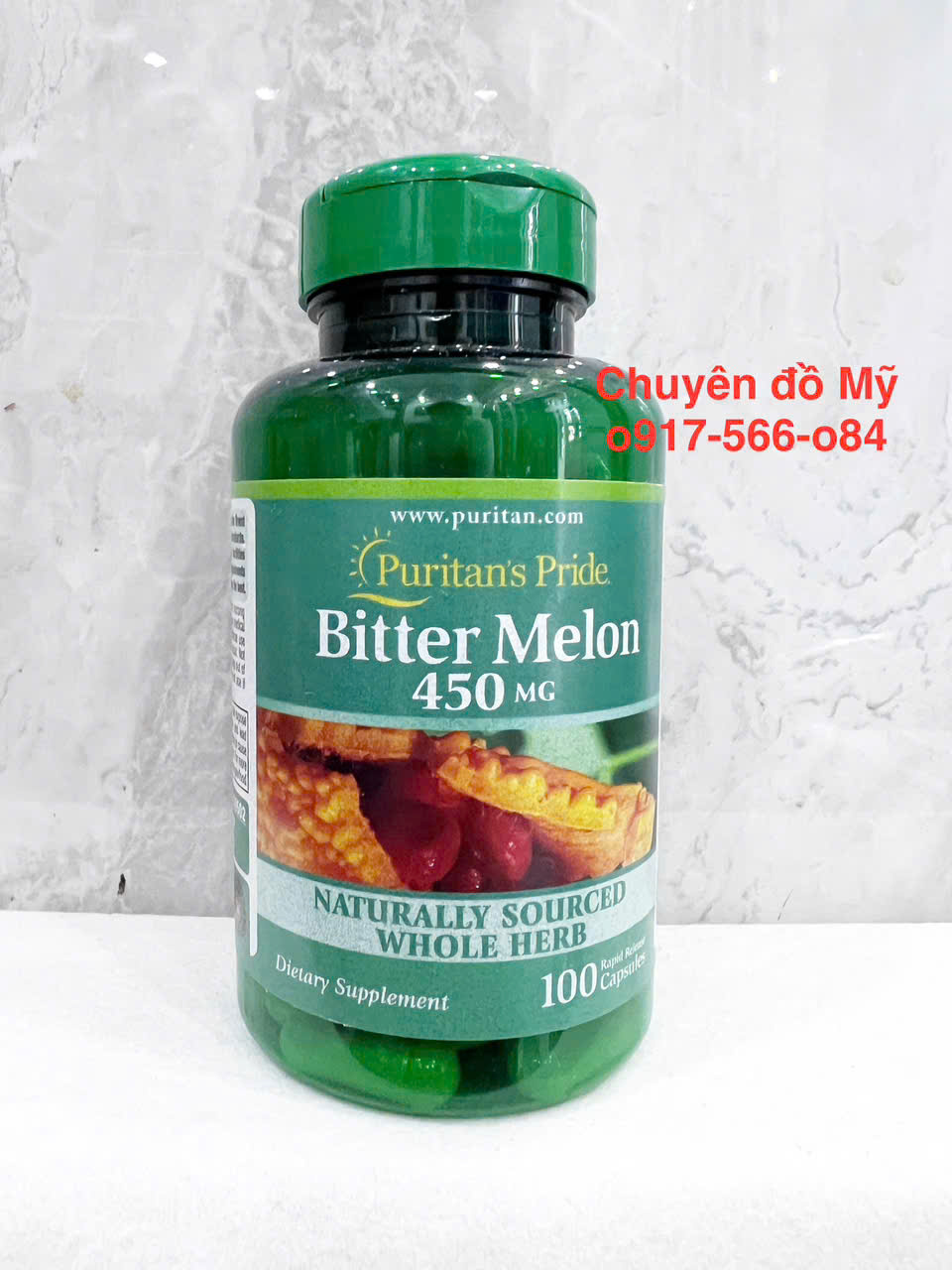 Date mới_Hỗ trợ tiểu đường chiết xuất khổ qua Bitter Melon 450mg Puritan's Pride 100viên của Mỹ