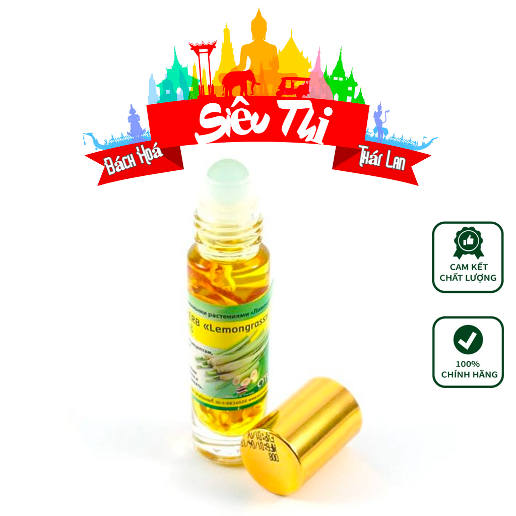 Dầu Lăn Sả Banna Oil Balm With Herb Lemongrass 10ml Thái Lan chính hãng