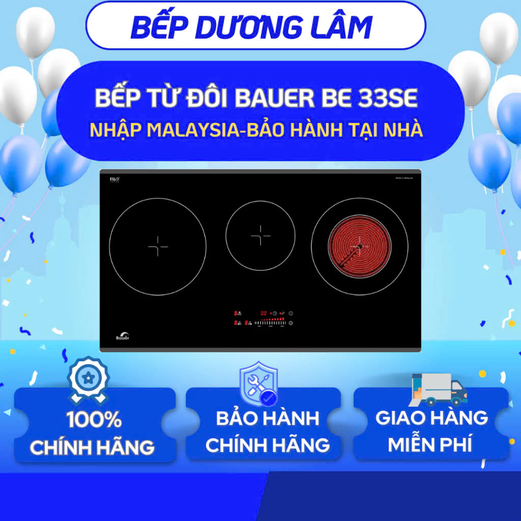 Bếp từ Bauer BE 33SE Bếp từ ba [1 hồng ngoại + 2 từ] nhập khẩu malaysia