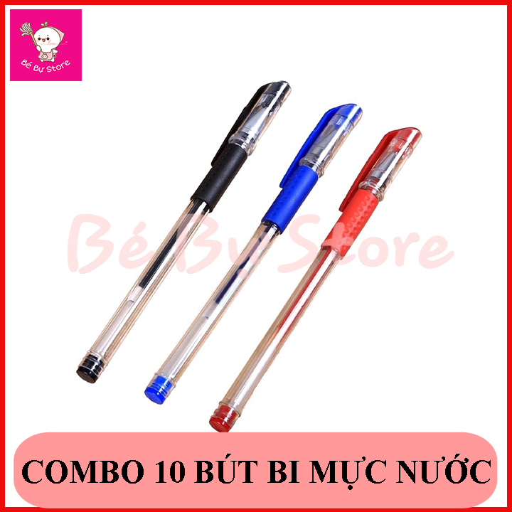 Set 10 Bút bi nước văn phòng 0.5mm mực đều, nét chữ đẹp