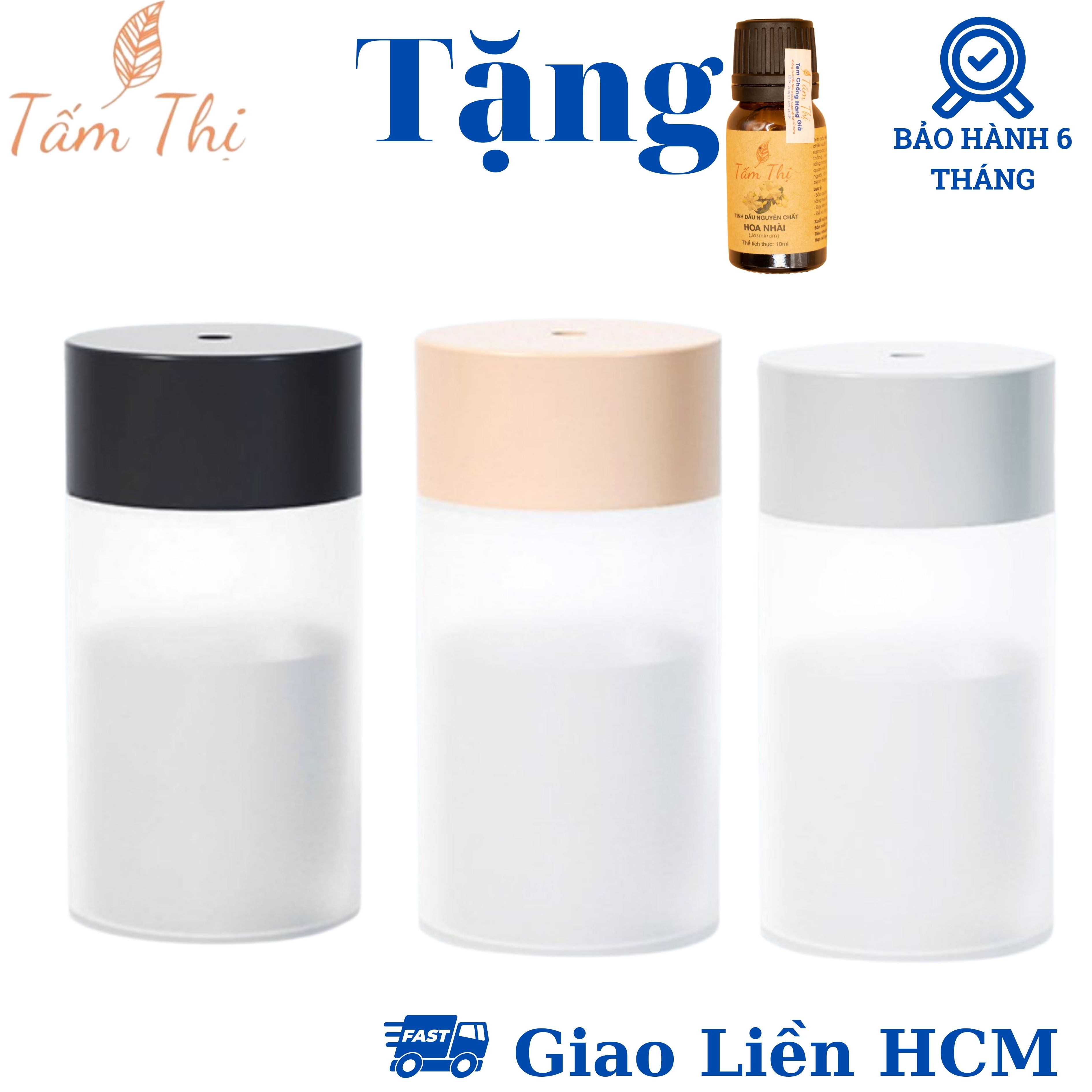 Máy xông tinh dầu humidifier hình trụ thơm phòng & đuổi muỗi máy tạo ẩm khuếch tán tinh dầu tỏa hương thơm