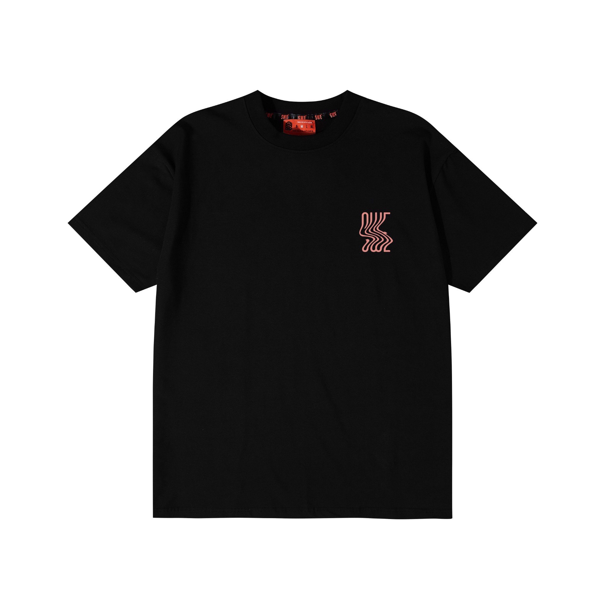 Áo thun unisex SWE INTL - Blạck form rộng, in chữ, 100% cotton chính hãng