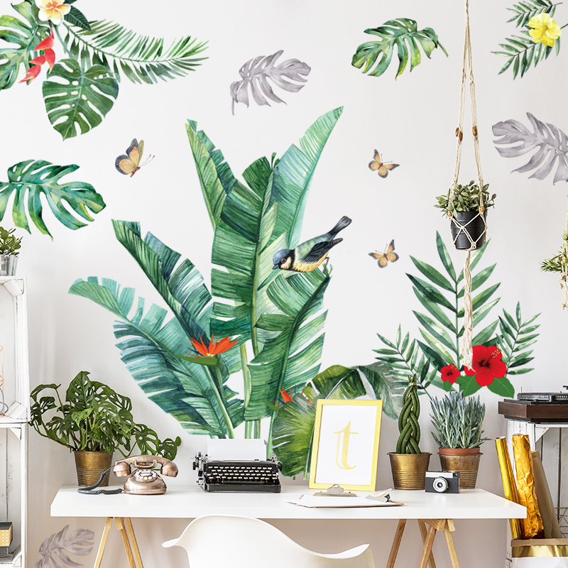Sticker Giấy Dán Tường Decal Dán tường Mẫu Hoa Lá Cực Xinh ZH018 Zooyoo Home Decor