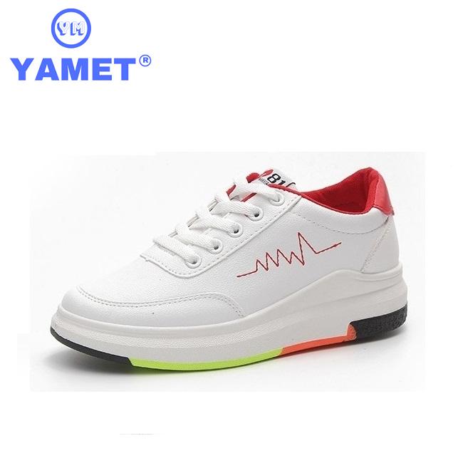 Giày sneaker thể thao nữ yamet shop ym 36hq89r trắng phối đỏ