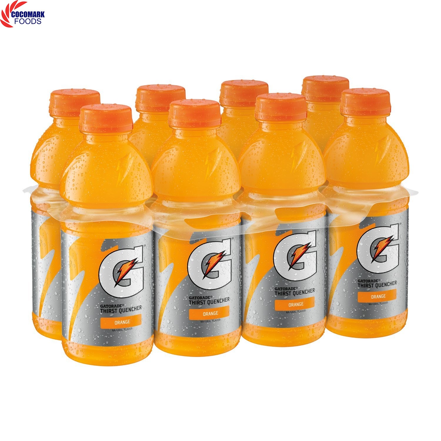 Lốc 8 chai nước uống thể thao vị cam gatorade orange 591ml