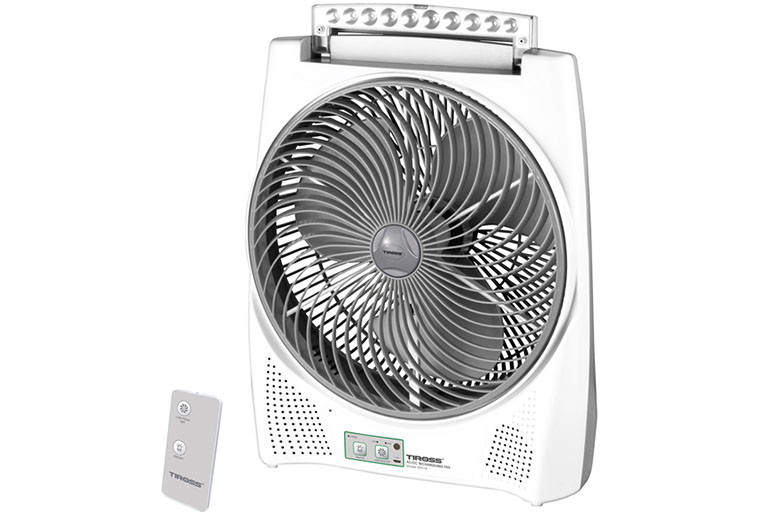 Quạt sạc tích điện Tiross, Có Đèn chiếu sáng, Pin Lithium Siêu Bền, Bảo hành 12 tháng chính hãng