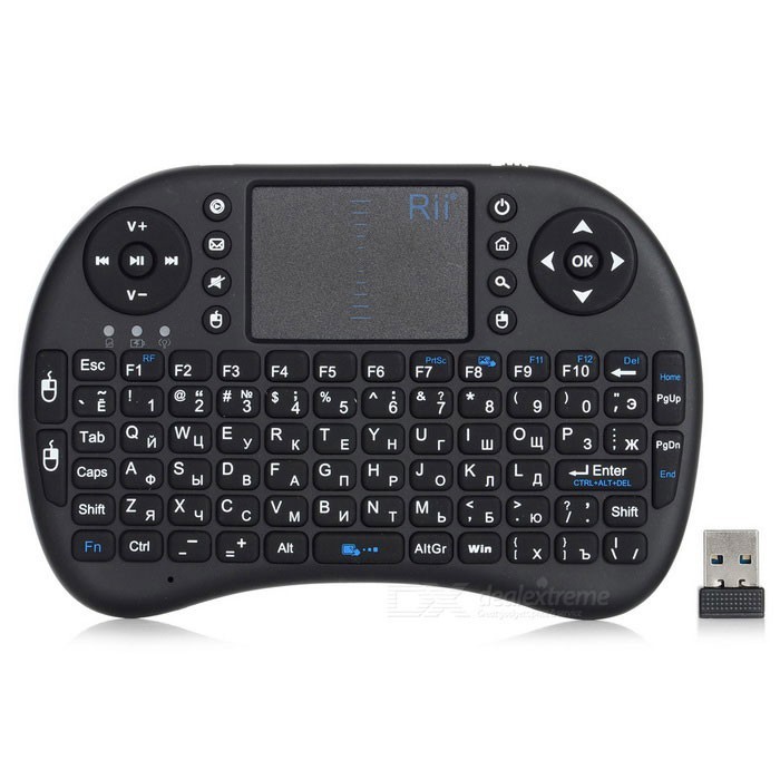 Bàn phím kiêm chuột không dây mini ukb 500 cho tv thông minh android box tiện lợi pin trâu màu đen