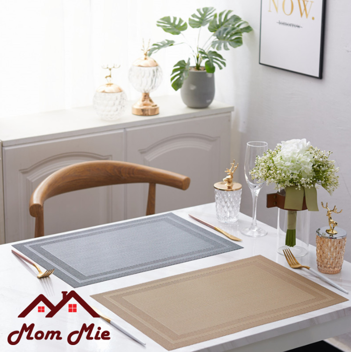 [HCM]Tấm lót bàn ăn hai viền sang trọng 30x45 cm, bằng nhựa, tấm lót placemat - L015