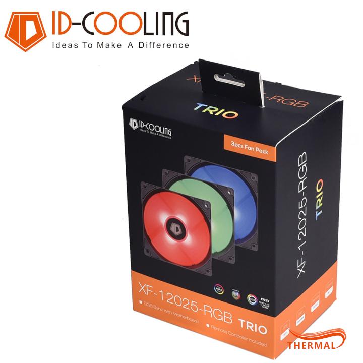 Fan case rgb id-cooling xf-12025 rgb trio - fan case 12cm sức gió lớn, 16.7 triệu màu