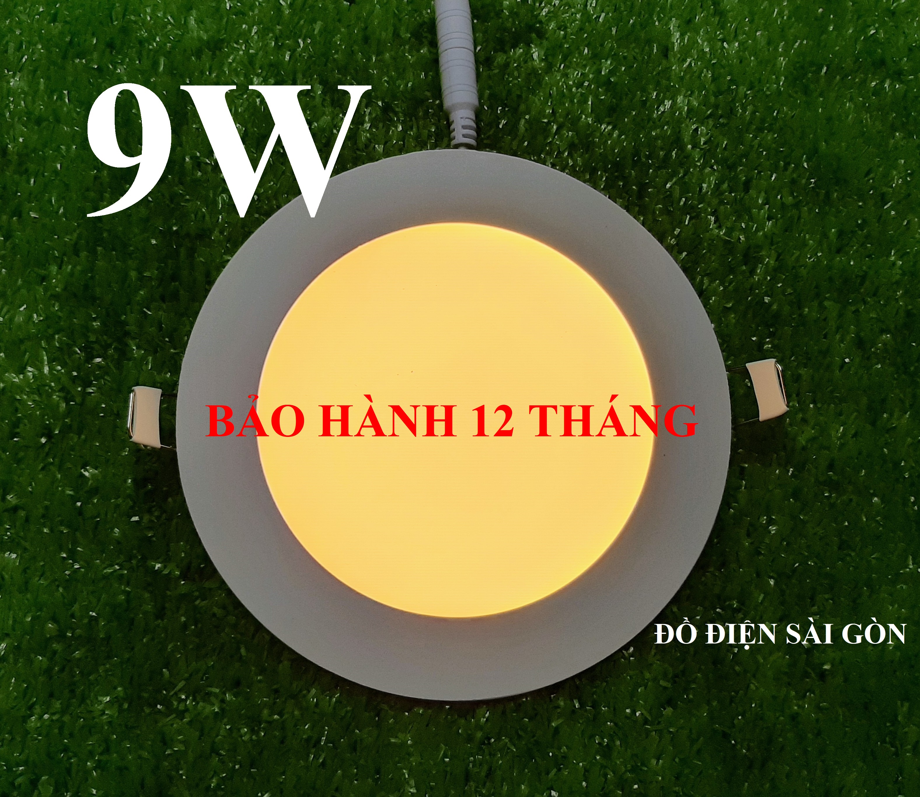 Đèn led âm trần 9w ánh sáng vàng siêu mỏng - bảo hành 12 tháng