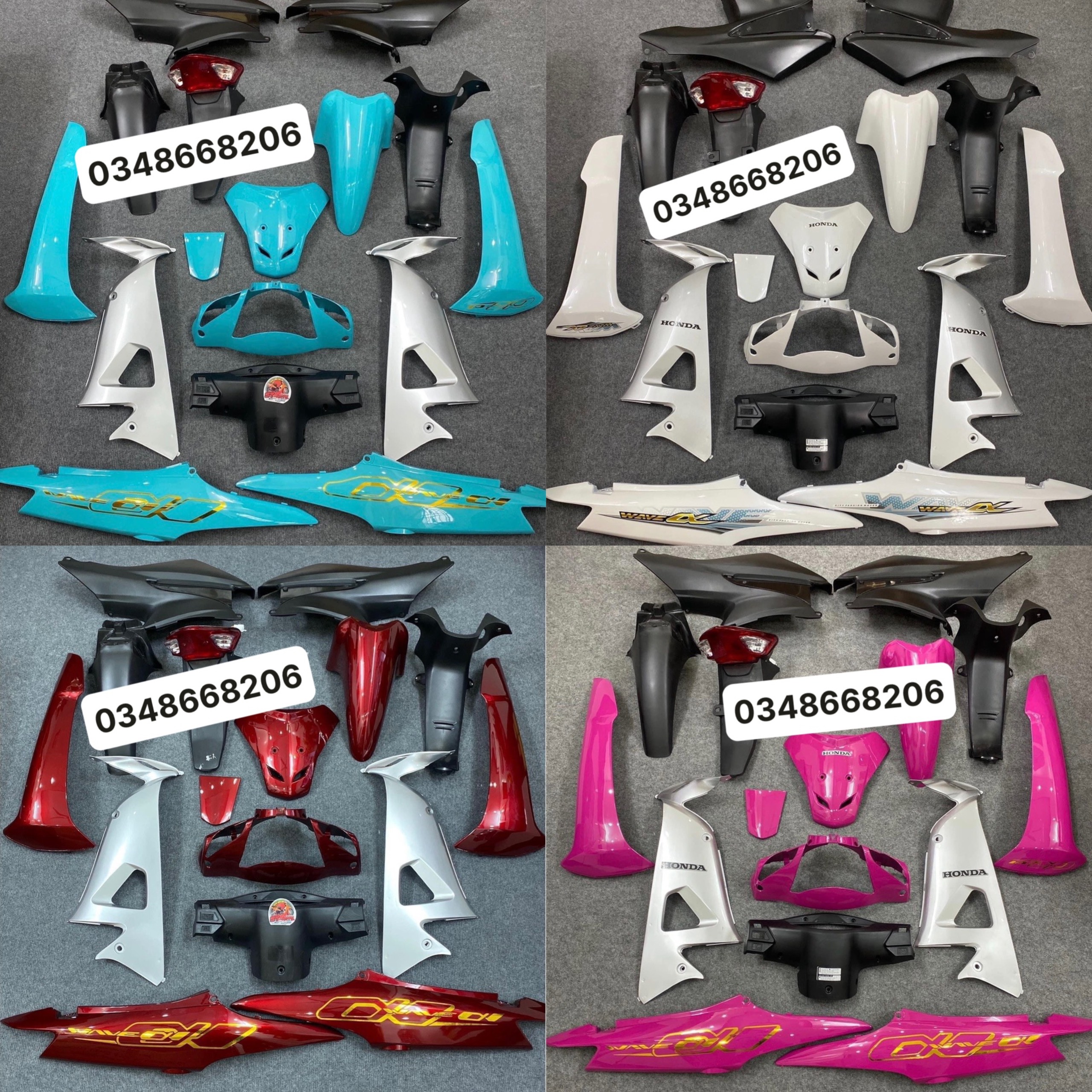 Bộ vỏ nhựa wave alpha 100 - wave 50cc - wave rs màu độ