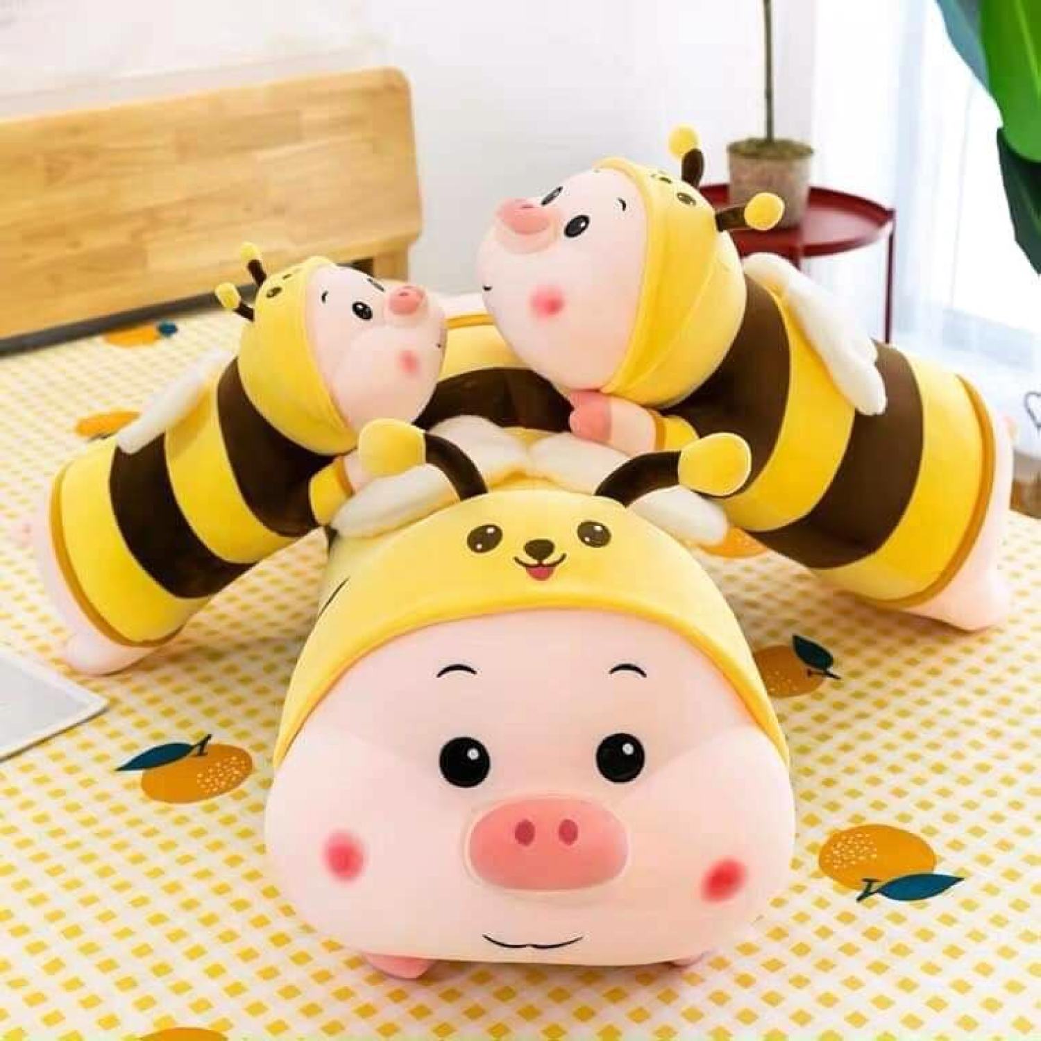 Gấu bông lợn mặc áo ong dễ thương mềm mịn, heo ong nhồi bông dễ thương cute nasaki store