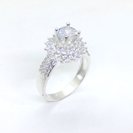 Nhẫn nữ bạc ổ kết đá tấm gắn đá kim cương nhân tạo 100% chất liệu bạc 925 không xi mạ cao cấp, có thể chỉnh size tay theo yêu cầu - LMNU51