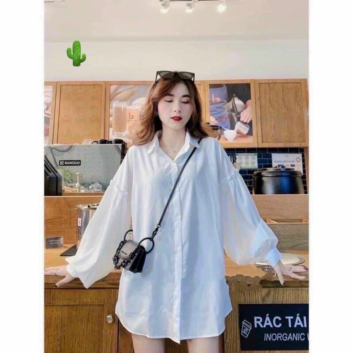 Áo Sơ Mi TAy Phồng Form Rộng Chất KAte Lụa Siêu MÁt Phong Cách Công Sở TTPK0163