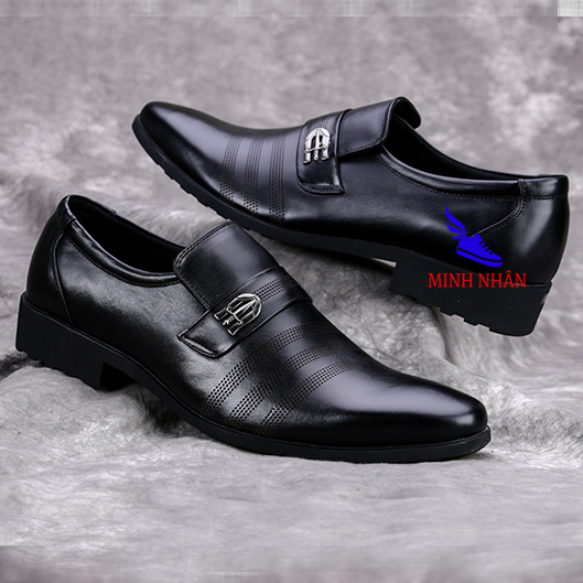 Giầy Lười Nam Da Bò giày mọi nam da bò đục lỗ thoáng khí Bảo hành 12 tháng Giày Cổ điển Da Doanh Nhân Đơn Giản Giày xỏ nam Giày Tây Giày Công Sở hàng hiệu cao cấp giá rẻ sang trọng L-1 màu ĐEN