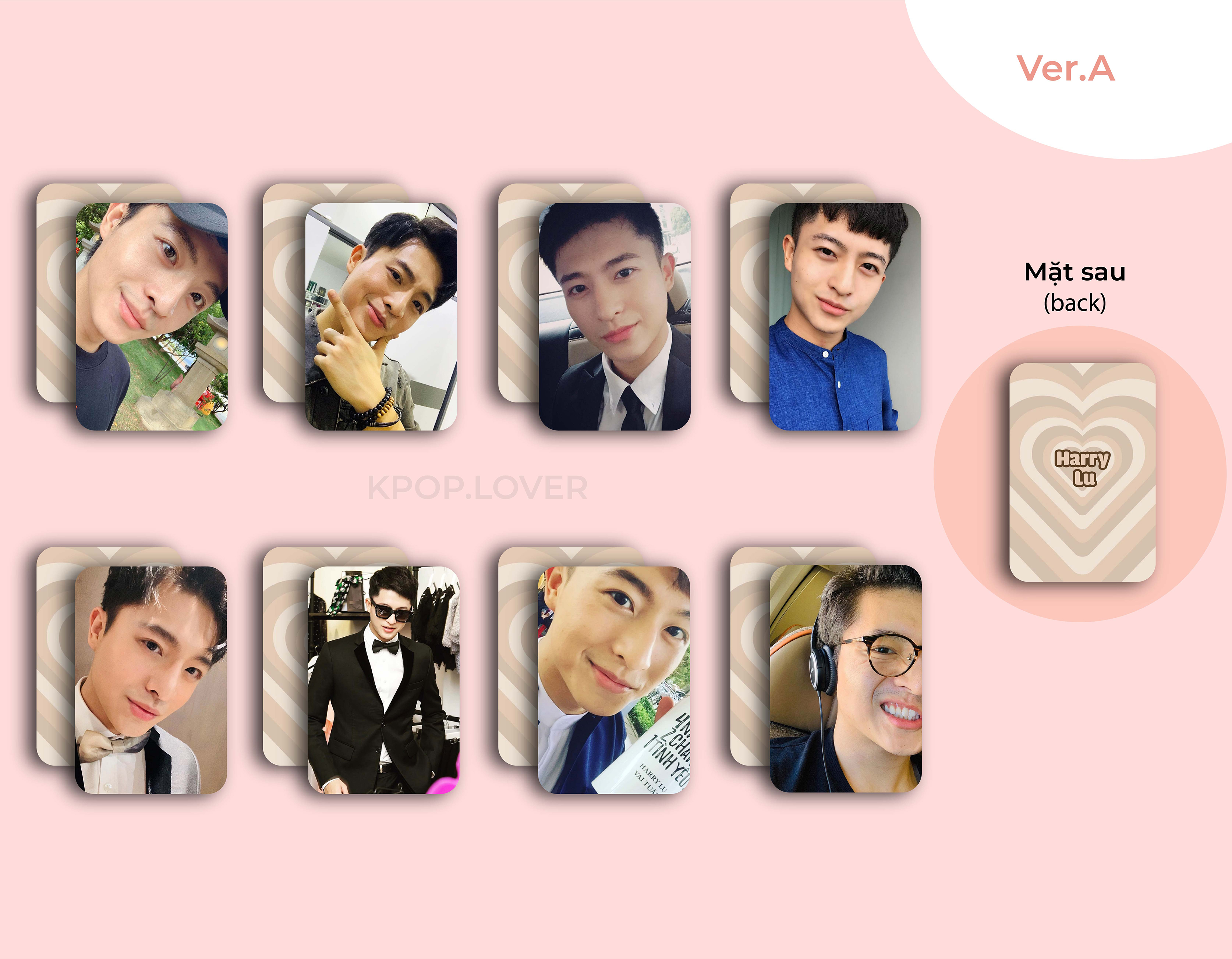 Set 8 card bo góc diễn viên harry lu