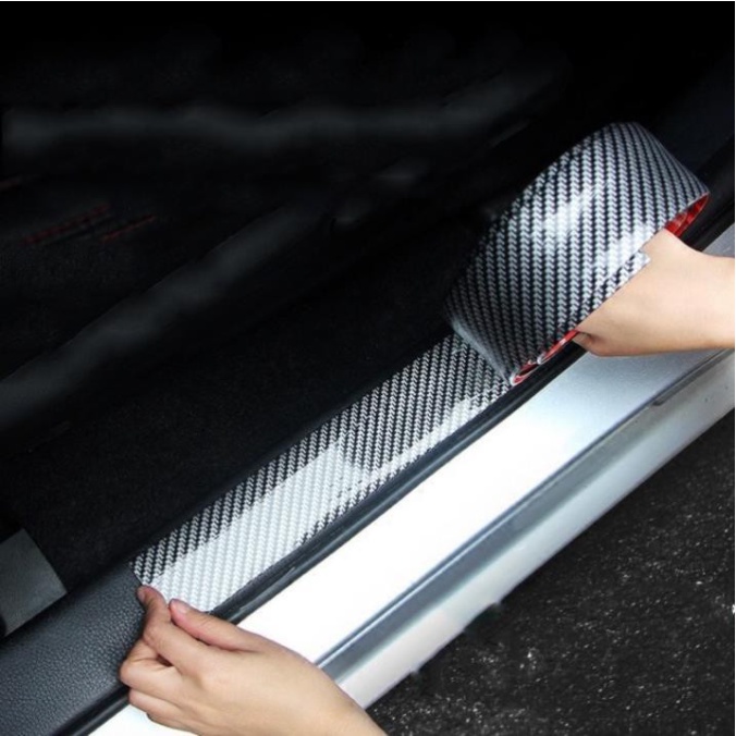 Nẹp chống xước bệ bước chân cửa xe ô tô xe hơi mạ cacbon cao cấp - miếng dán chống trầy xe ô tô - Phụ Kiện Đồ Chơi Ô Tô Xe Hơi EUNOIA