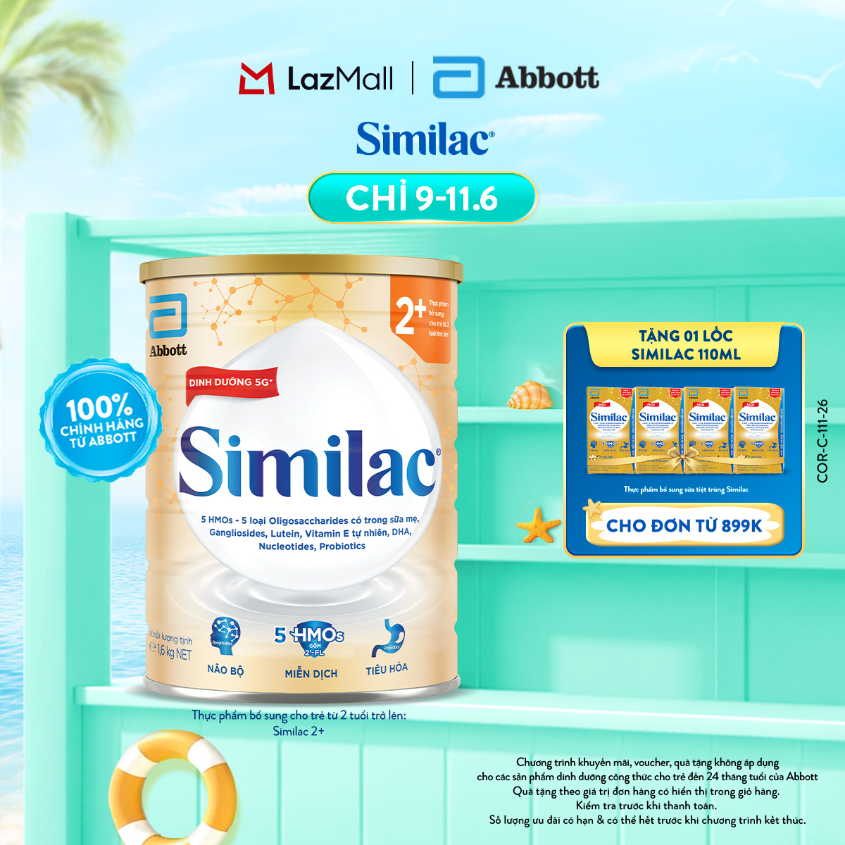 [CHỈ 09-11.06 GIÁ TỐT MUA NGAY-SLCH] Sữa bột Similac 2+ 1.6kg đột phá dinh dưỡng 5G mới cho trẻ từ 2-6 tuổi  (Bao bì thay đổi theo từng đợt nhập hàng)