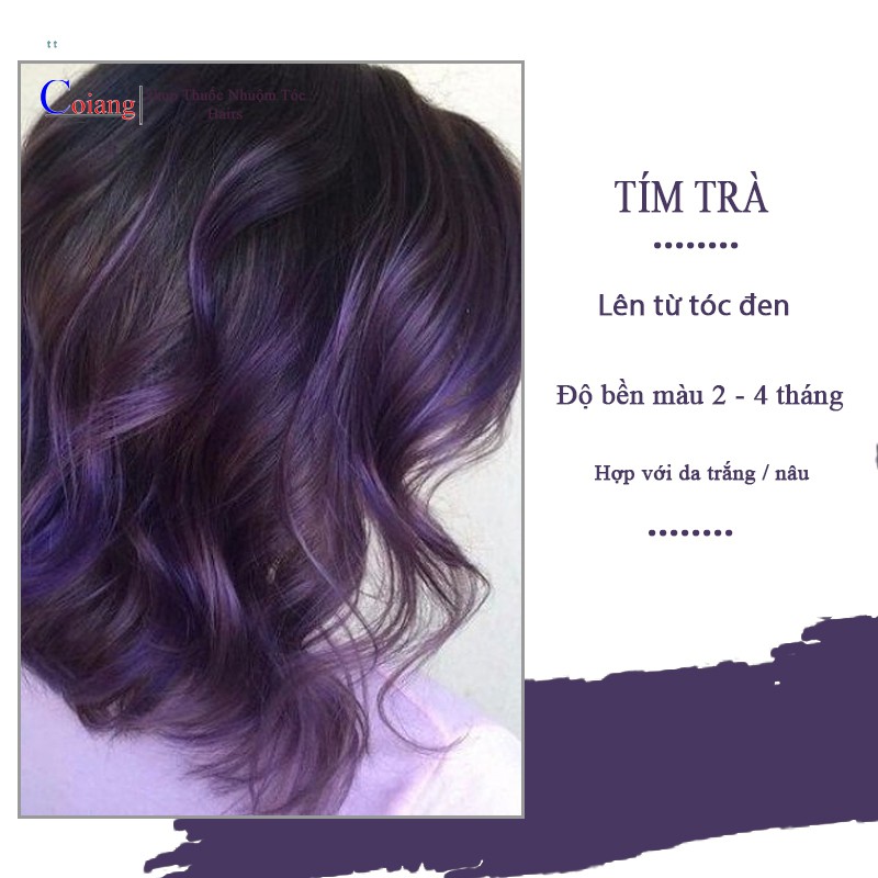 Nếu bạn đang tìm kiếm một lựa chọn nhuộm tóc màu tím mới, hãy cân nhắc đến nhuộm tóc màu tím trà. Xem hình ảnh để cảm nhận được sự hấp dẫn của sản phẩm này.