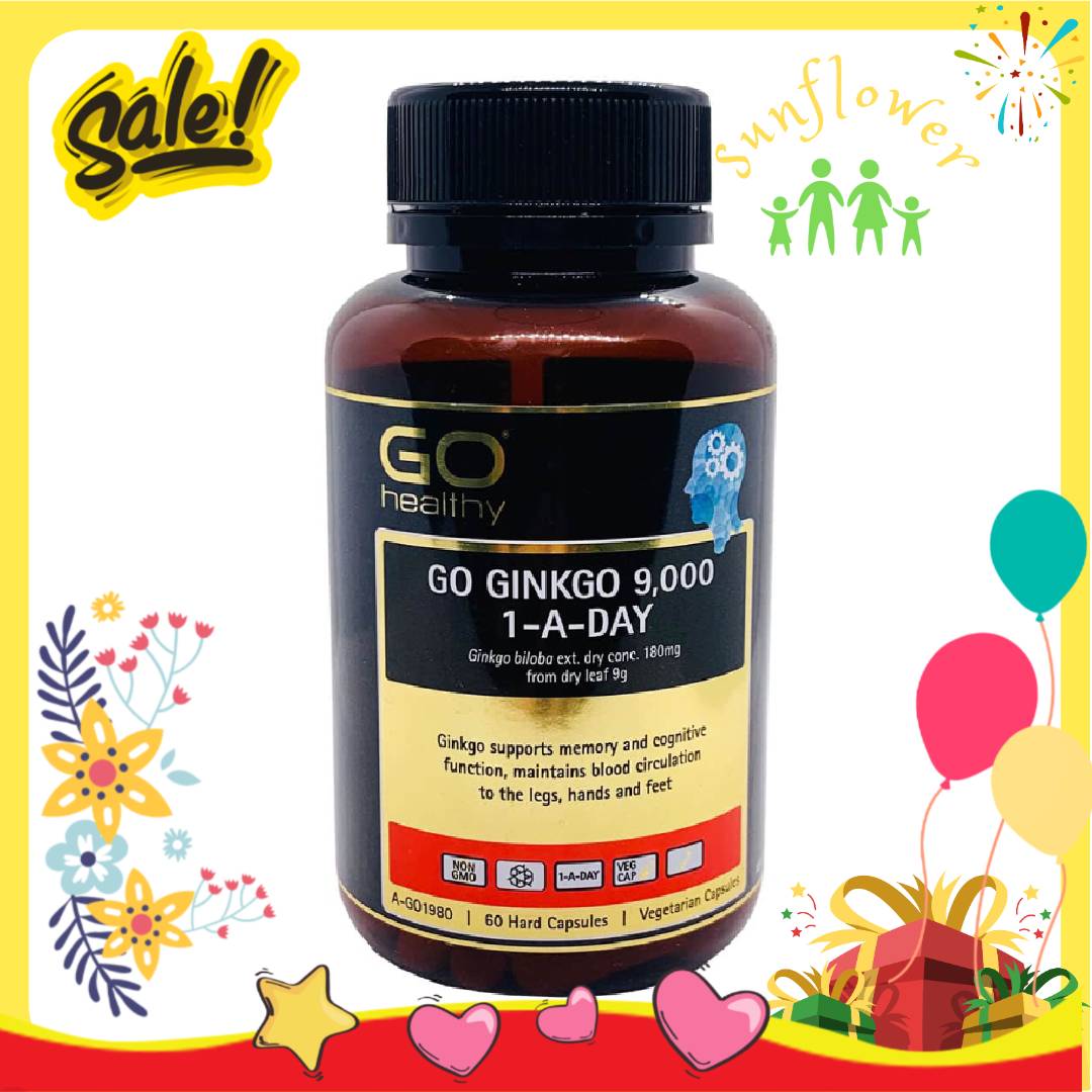 Bổ não go healthy go ginkgo 9000mg 1-a-day 60 viên của úc