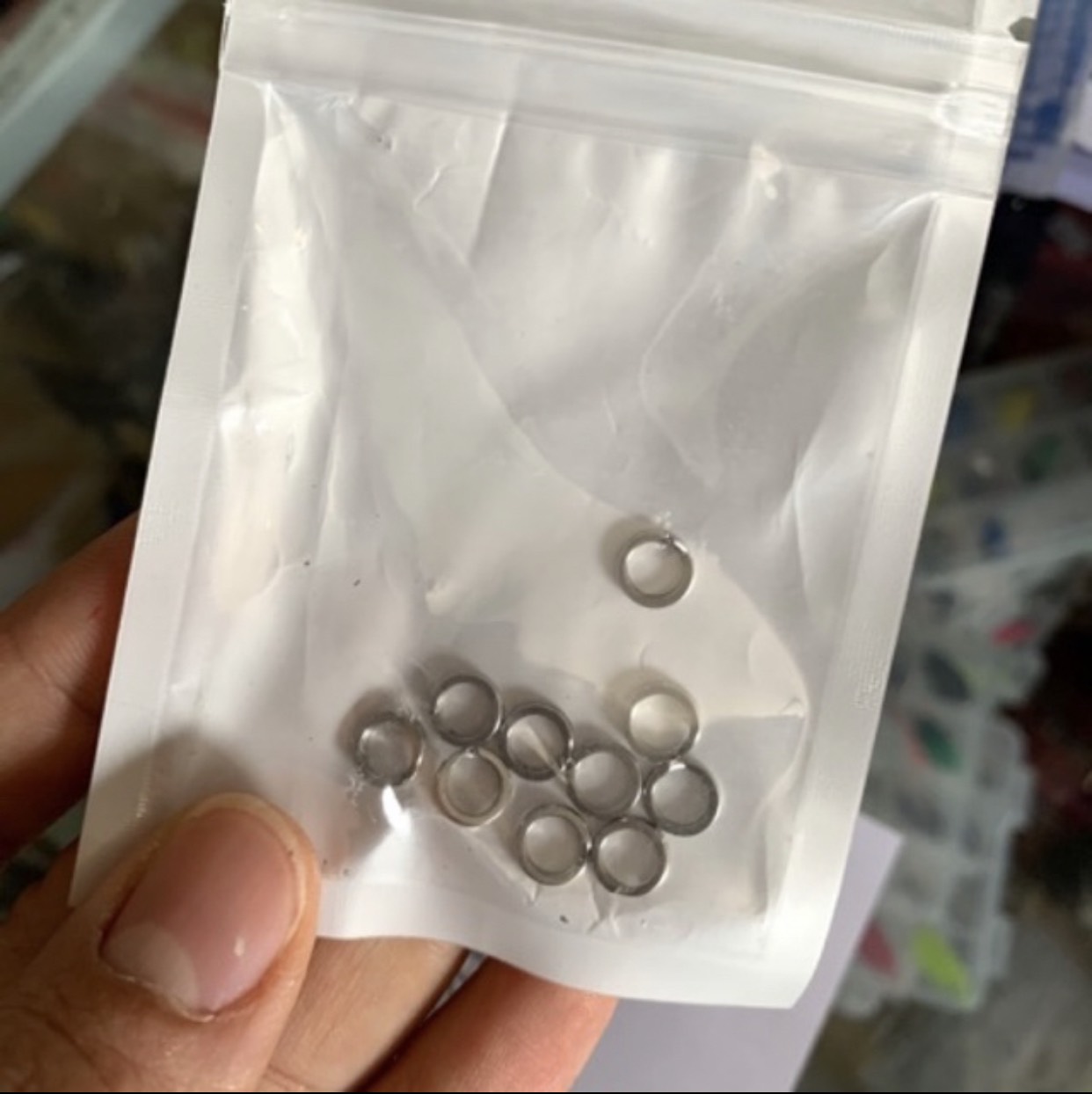 Ring lắp mồi giả , khoen tròn gắn lưỡi mồi giả câu lure ( túi 10 chiếc )