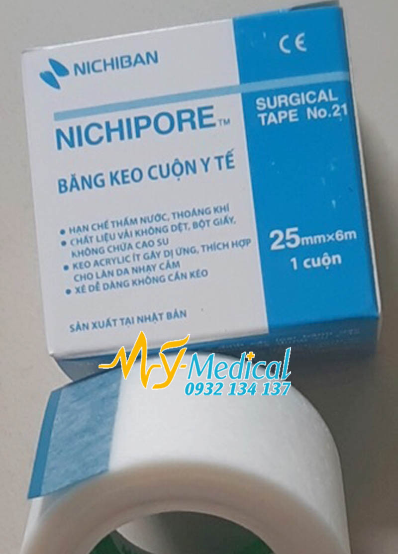 COMBO 5 Băng keo cuộn y tế Nhật Bản NichiPore 25mm x6m