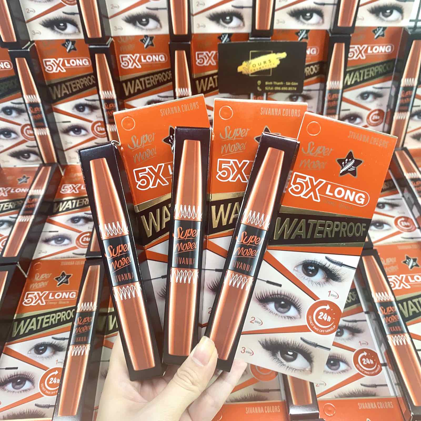 Mascara 2 đầu Super Model 5X Long Waterproof HF893 - Mascara Sivanna Super Model - Mascara chống nước và mồ hôi