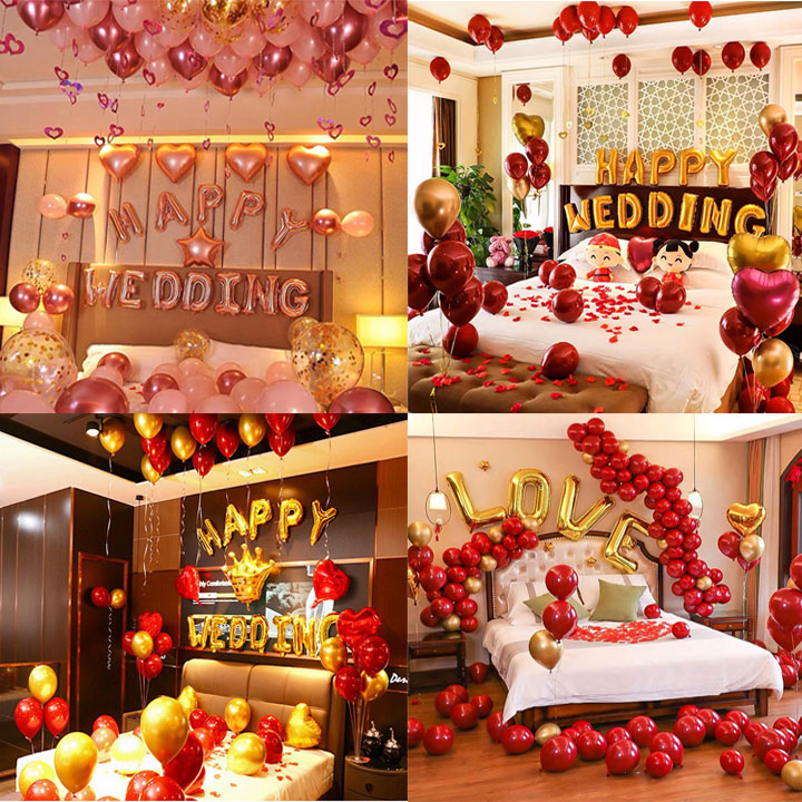 Bộ trang trí phòng cưới tân hôn cô dâu chú rể chữ love - Phụ kiện trang trí tiệc cưới sinh nhật - Bong bóng trang trí đám cưới - Chữ trang trí lễ tình yêu - Sét trang trí lễ tình nhân - Happy wedding - Decor Valentine