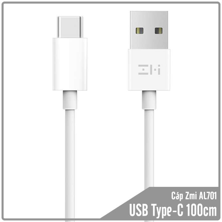 Cáp sạc usb type-c zmi al701 1m-trắng