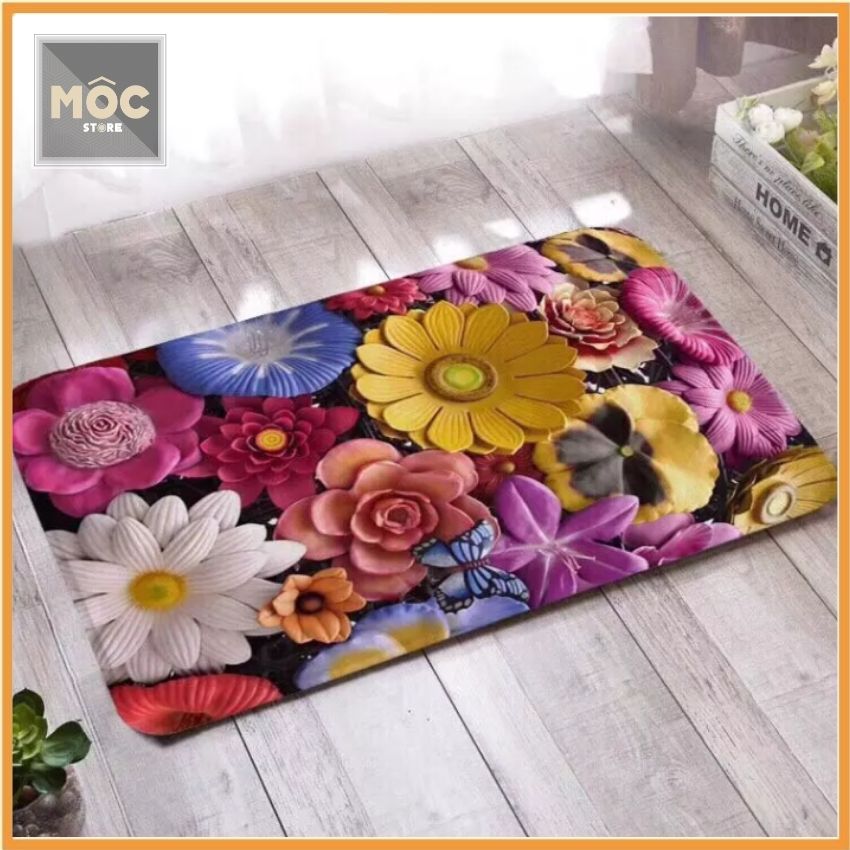 THẢM NHUNG LAU CHÂN 3D Mộc Shop Saigon M0163 Thảm nhung nhiều màu sắc hoa văn đa dạng lớp đế cao su non chống trượt Thảm chùi chân in hình 3D cực hot siêu dễ thương - Giao màu ngẫu nhiên 40x60cm hàng chất lượng cao giá rẻ