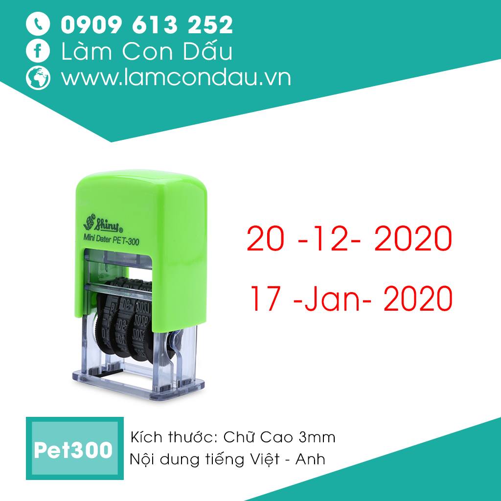 Dấu ngày tháng năm - nsx, hsd đổi ngày tháng năm theo ý pet300