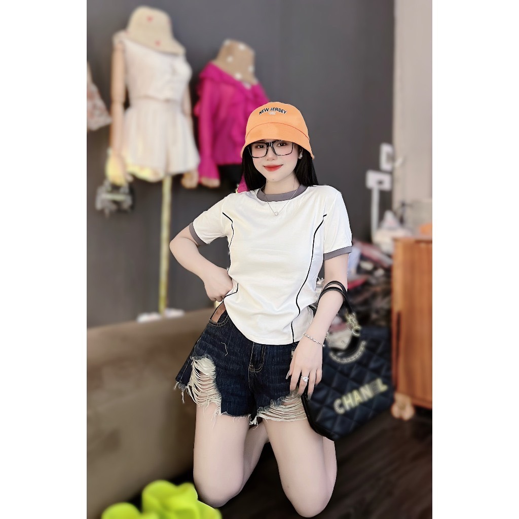 Áo thun nữ, áo thun thái dáng ôm nhẹ babytee AH 787 áo thun bé gái vải mềm mịn hack dáng