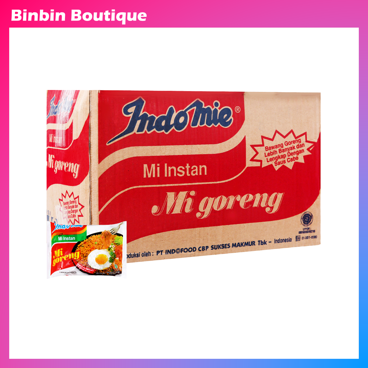 Thùng 40 Gói Mì Xào Khô Indomie Mi Goreng Fried Vị Đặc Biệt 85g