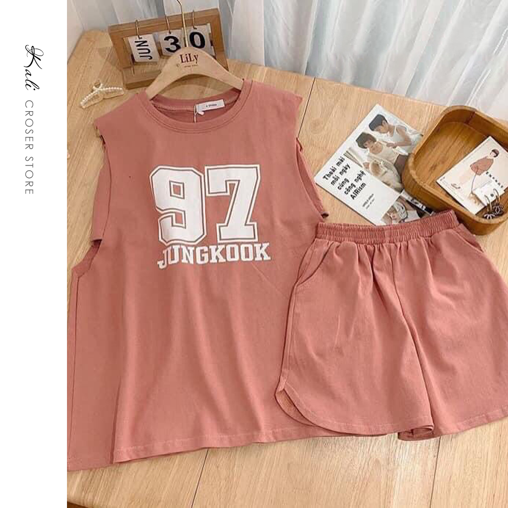 Sét áo tanktop 97 + quần đùi, bộ tanktop 3 lỗ thể thao phong cách trẻ trung năng động - Kali. Closer Store