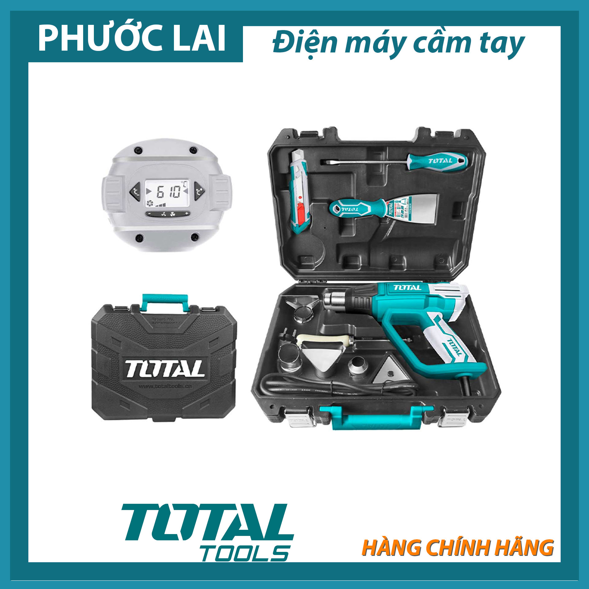Máy thổi nhiệt 2000w có đồng hồ điện tử total tb20062