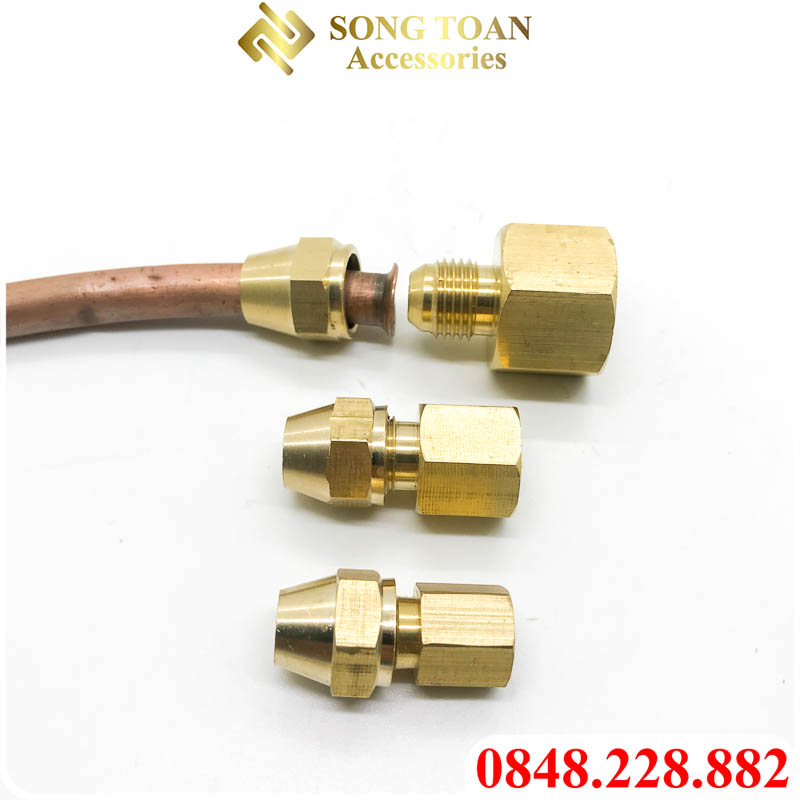 Đầu Nối NPT, Bộ Nối Ống Đồng Điện Lạnh NPT (Brass Flare female Connector) - Thân Rời