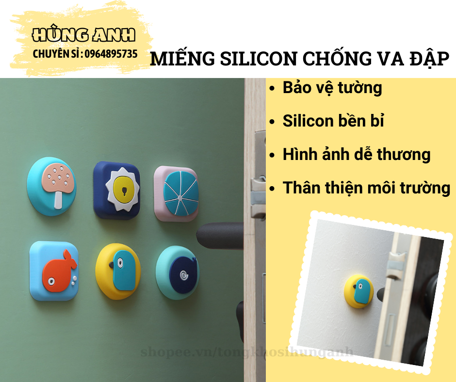 Miếng silicon đệm cửa chống va đập ha065