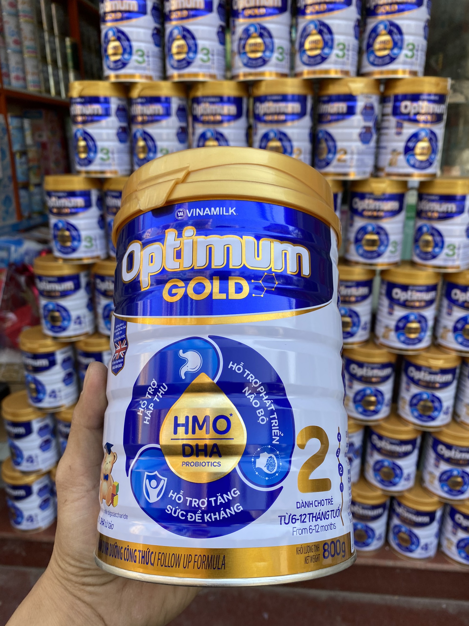 Sữa bột optimum gold 1,2,3,4 mẫu mới 850gr