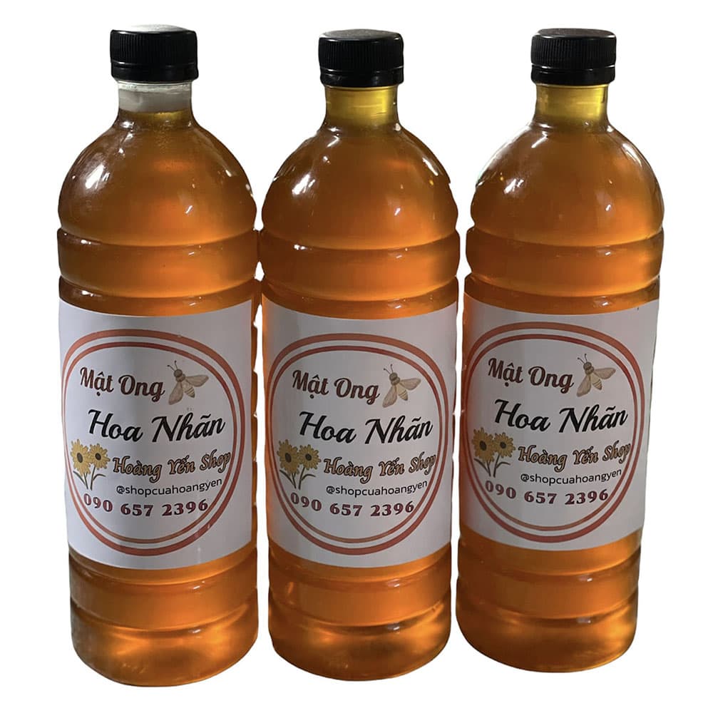 Mật ong hoa nhãn nguyên chất chuẩn miền Bắc - Chai 1 lít - Hoàng Yến shop