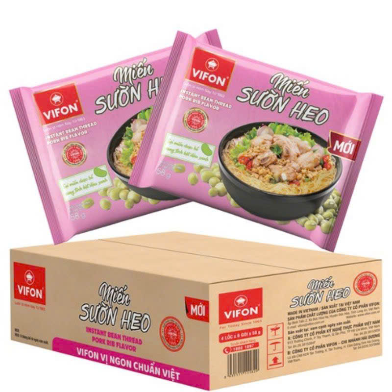 Thùng 24 Gói Miến Sườn Heo Vifon 58G - VF73T