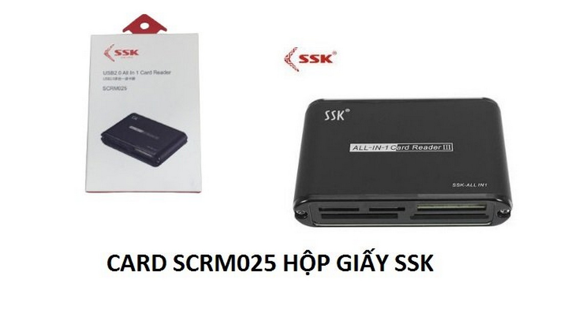 Đầu đọc thẻ nhớ ssk đa năng có khe thẻ cf/ đầu đọc thẻ nhớ ssk hộp sắt/giấy đa năng