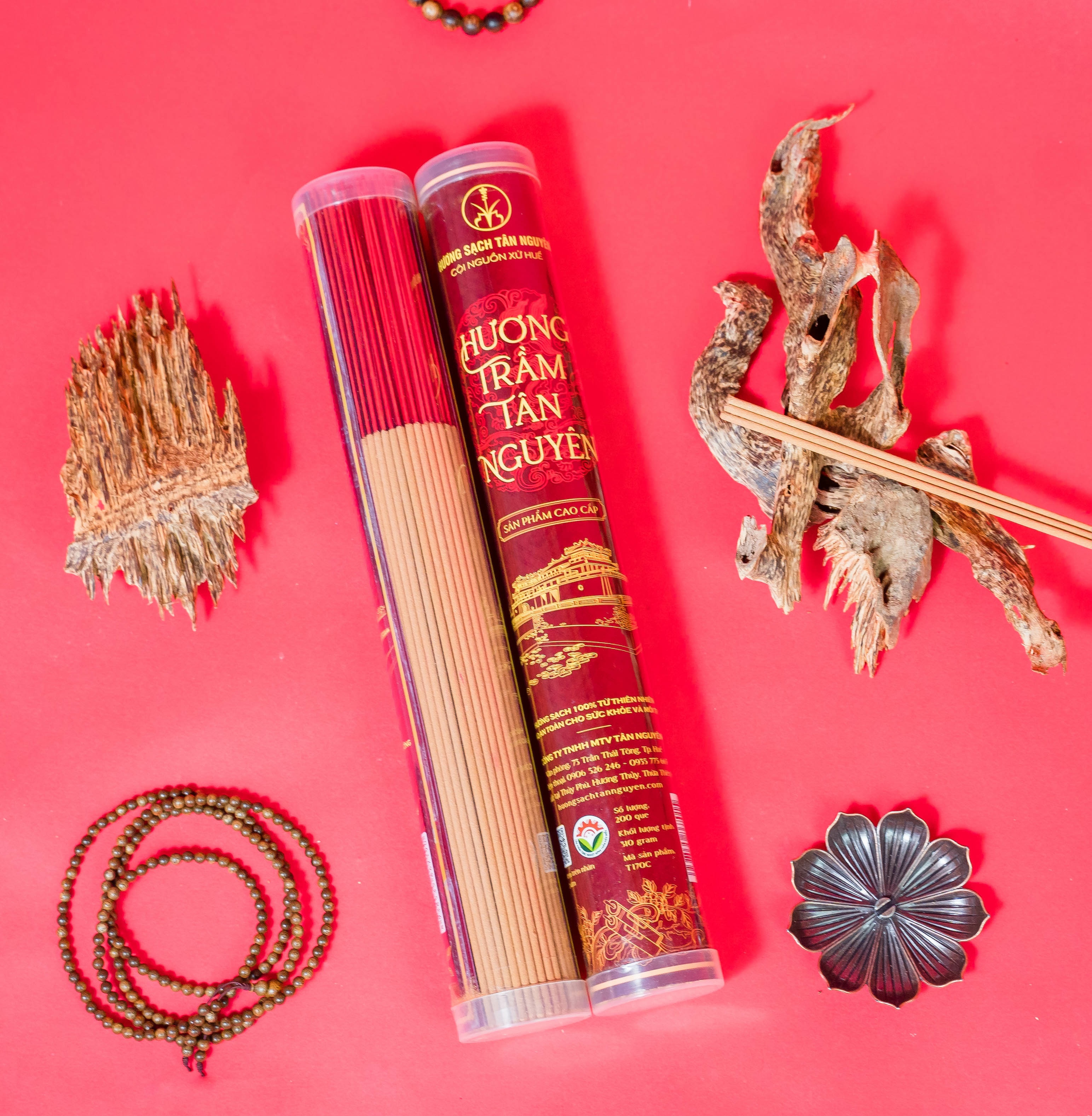 Trầm hương Tân Nguyên, hương trầm, trầm hương đốt mùi tự nhiên ống 170 que T0180, T190C2