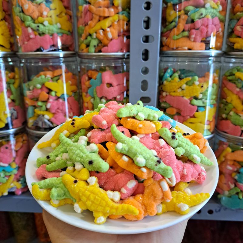 Kẹo dẻo cá sấu / kẹo dẻo thú vị trái cây -hũ 300gr -thơm dẻo, ngọt nhẹ