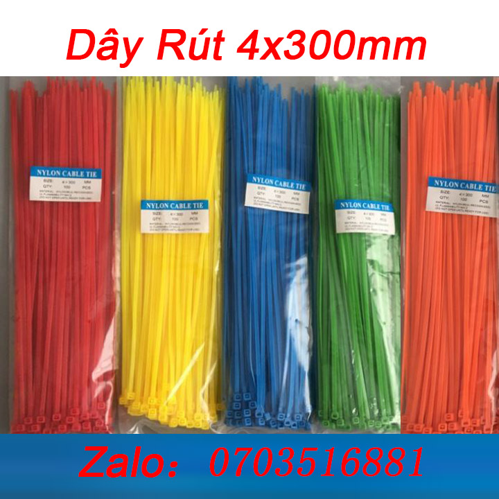 Dây Rút Nhựa - Dây Thít 4x300mm Dùng Để Đánh Dấu - DRN300
