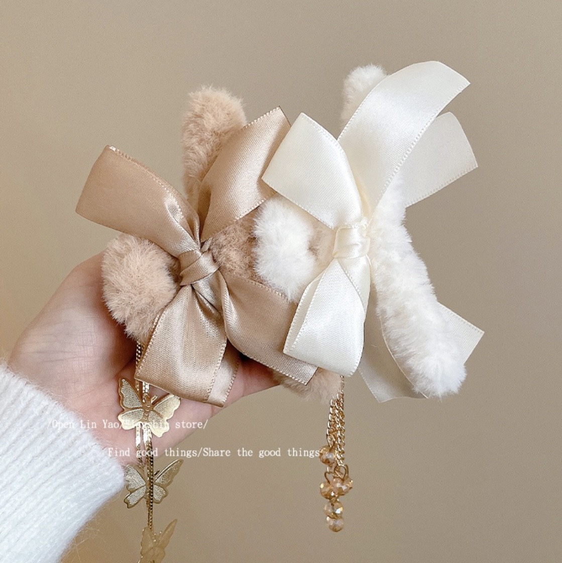 🤎𝑭𝑹𝑬𝑬𝑺𝑯𝑰𝑷🤎 Kẹp tóc phối lông dễ thương phong cách thời trang Hàn Quốc nhiều kiểu dáng