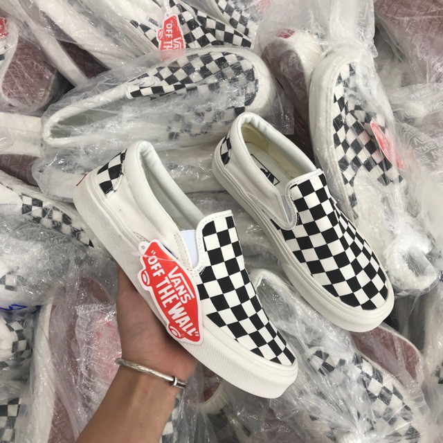 Giày VANS Caro lười viền trắng, giày thể thao nam nữ 2021 full box bill phù hợp mọi lứa tuổi