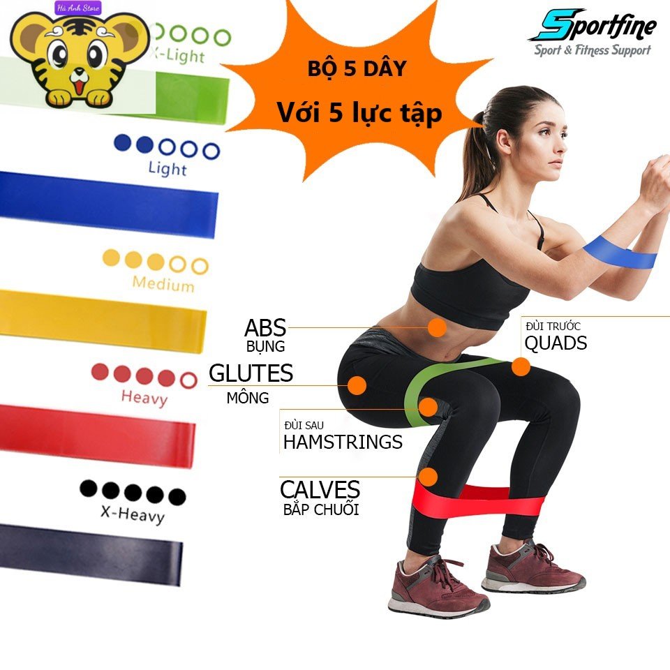Miniband, dây kháng lực - Đàn Hồi Tập Mong, Đùi lực có trong mô tả - Lẻ là 1 trong 2 màu ngẫu nhiên