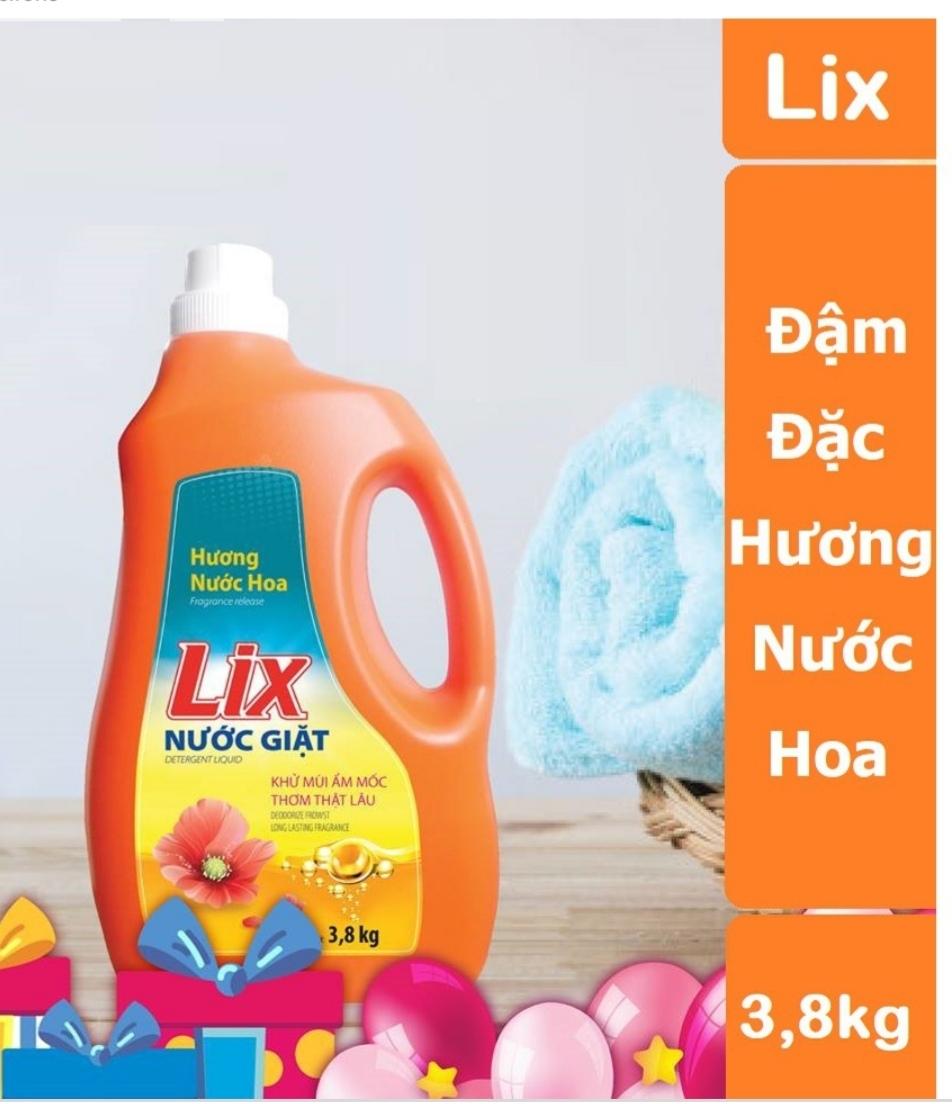 Nước giặt lix đậm đặc hương nước hoa, chai 3.8kg